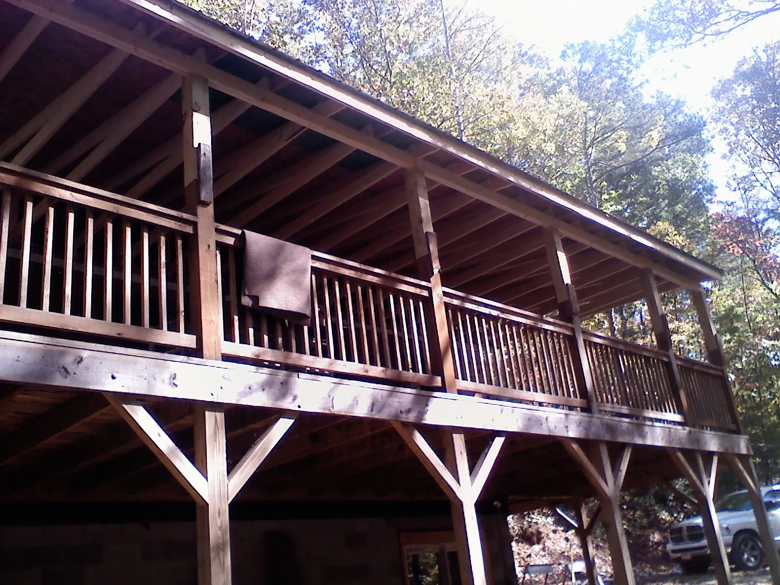 Timber framing under a new elevated porch and deck — Roof Leak Repair in Hamburg by Roofing Brothers